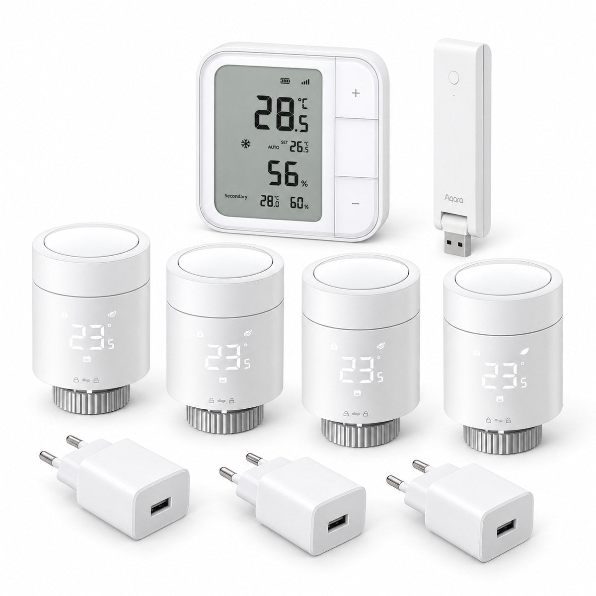 Kit termovalvole Aqara W600 Thread: i dispositivi inclusi