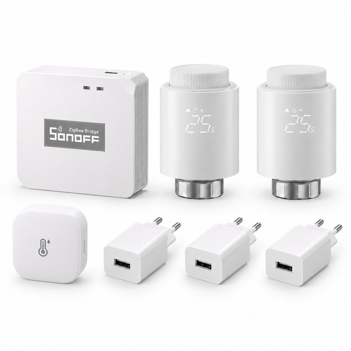 Kit termovalvole Sonoff Zigbee (2 radiatori): i dispositivi inclusi