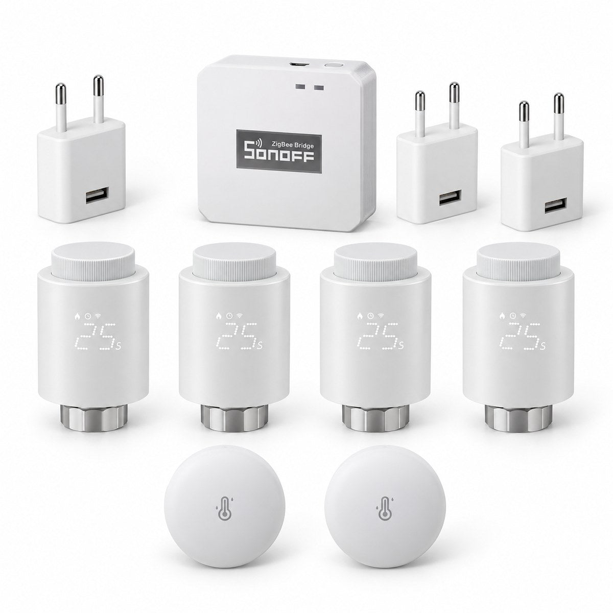Kit termovalvole Sonoff Zigbee (4 radiatori): i dispositivi inclusi