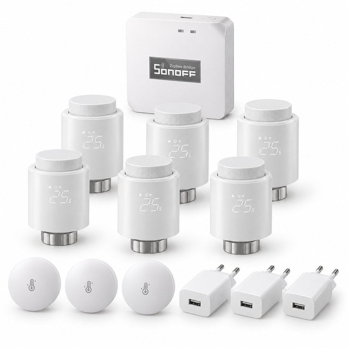 Kit termovalvole Sonoff Zigbee (6 radiatori): i dispositivi inclusi