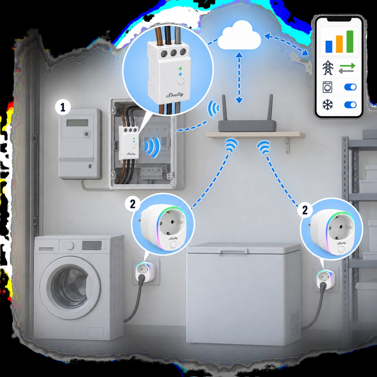 Kit trifase compatto Shelly 3EM-63W Gen3: schema di installazione