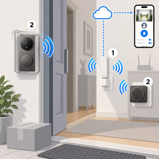 Kit videocampanello Aqara G4 senza fili: schema di installazione