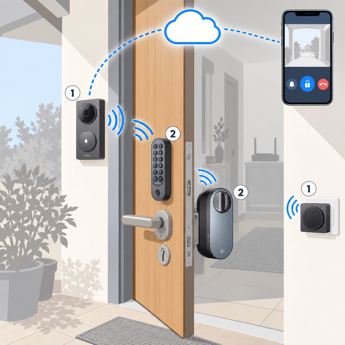 Kit videocitofono Aqara G410 con serratura: schema di installazione