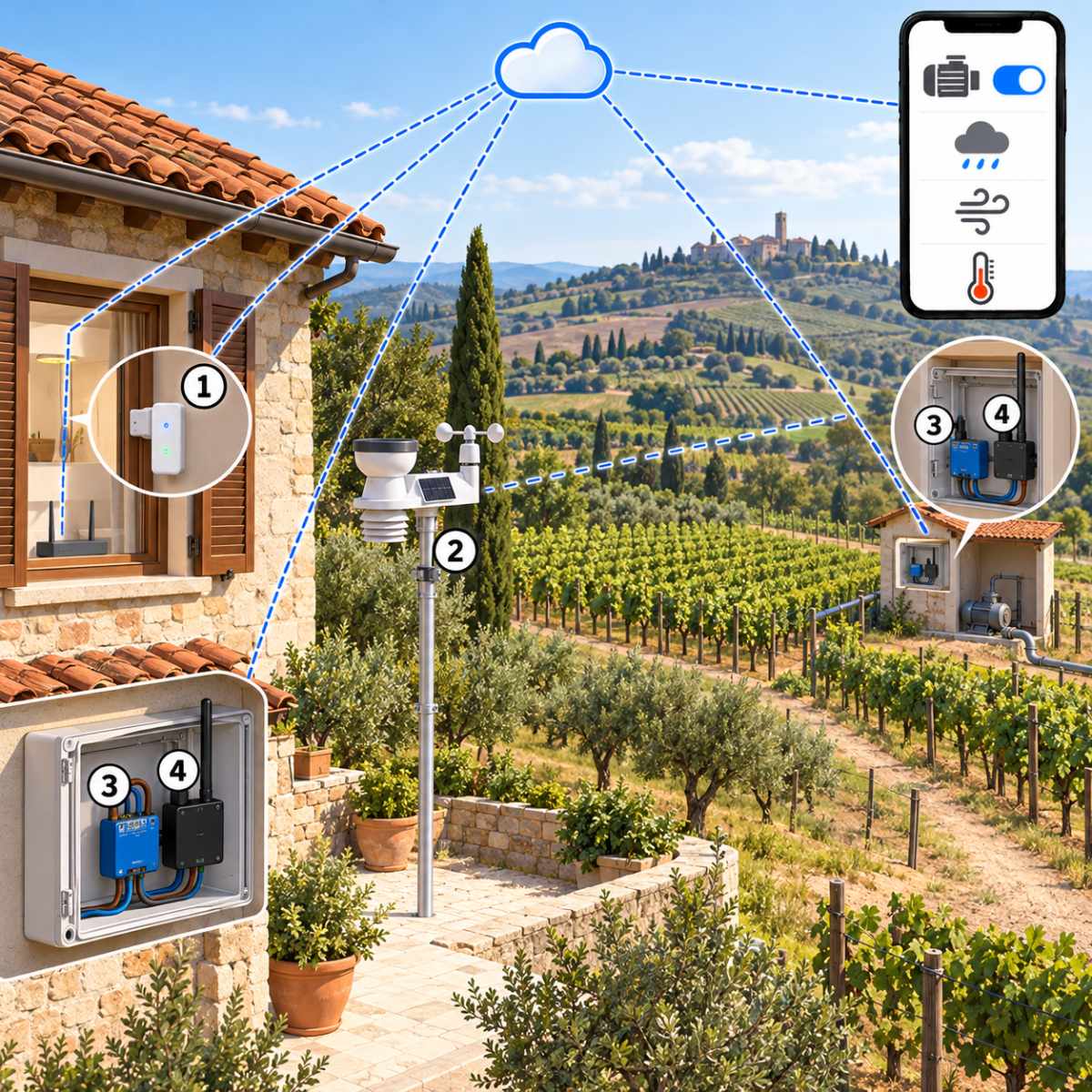 Kit vigneto e frutteto con LoRa 5 km – schema