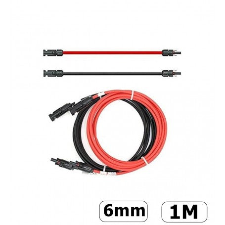 Prolunga cavi solari Mc4 6 mm² rosso/nero – set 2 cavi 1-20 m