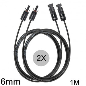 Solarkabel-Verlängerung Mc4 Athilex 6 mm² Schwarz – Set mit 2 Kabeln 1-20 m 1800 V