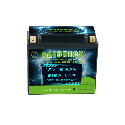 NAIONICS 12V 10.5Ah 210A CCA - Batteria al Sodio Avviamento Moto EverStart Series NAM12N12