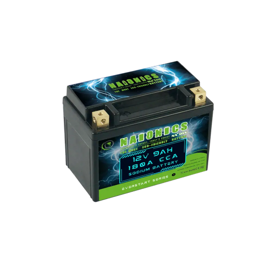 NAIONICS 12V 9Ah 180A CCA - Batteria al Sodio Avviamento Moto EverStart Series NAMYTX9A