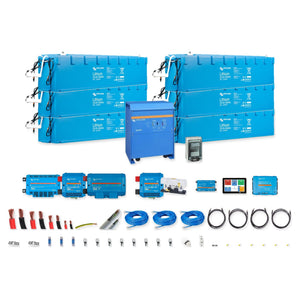 Kit completo Victron Energy 48V 46kWh inverter 10kVA, 8kVA o 6,5kVA con 6 batterie Lithium NG 300Ah, BMS, comunicazione e protezioni – Offerta