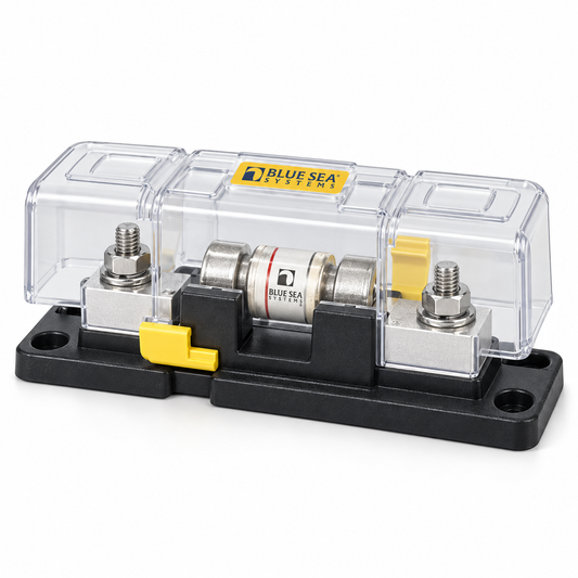 Portafusibili Class T 225A-400A 160V CC con coperchio trasparente e prigionieri per cavi di potenza