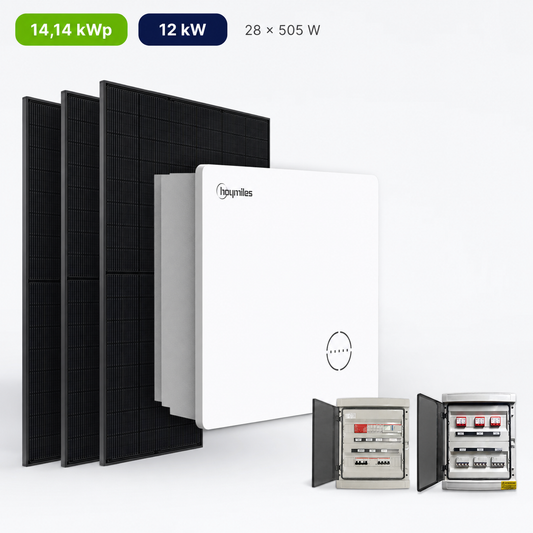 Kit Fotovoltaico Hoymiles 14,14 kWp – Ibrido 12 kW Trifase Commerciale Industriale