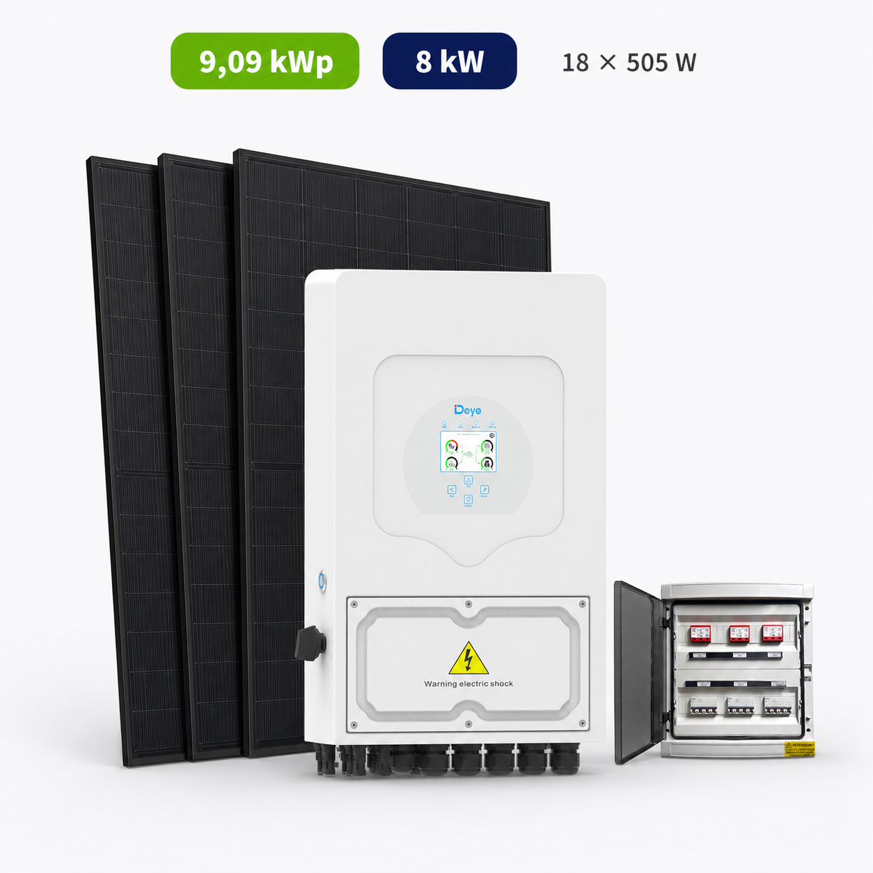 Kit Fotovoltaico Deye 9,09 kWp – Ibrido 8 kW Monofase Commerciale Industriale