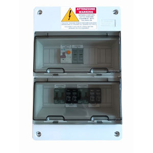 Quadro precablato completo CC 40A + CA 32A per impianti fotovoltaici con 2 STRINGHE