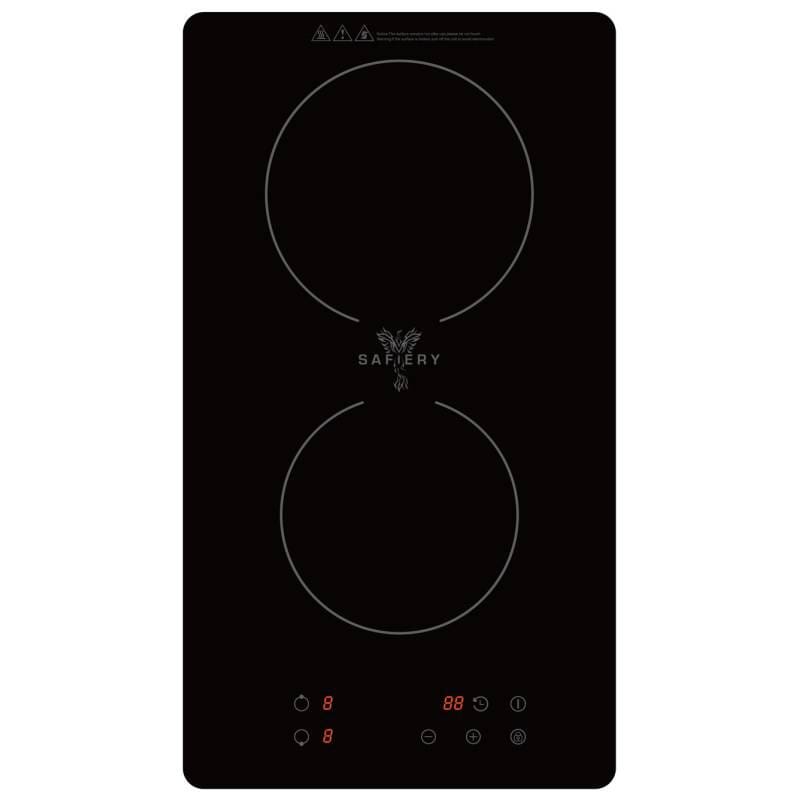 Safiery Piano cottura a induzione 2 zone — suits 2000W Inverter (no pulsing)