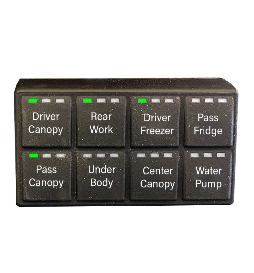 Safiery STAR-Switch SP8 CAN Rubber 8-Pulsante IP67 (custom labels)