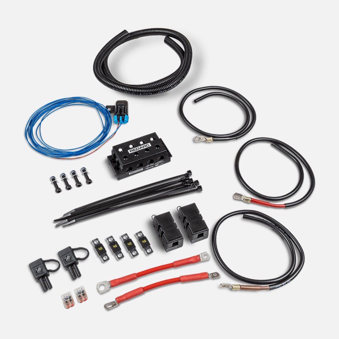 Redarc BCDCWK-001 kit cavi per BCDC 25A, installazione affiancata nel vano motore