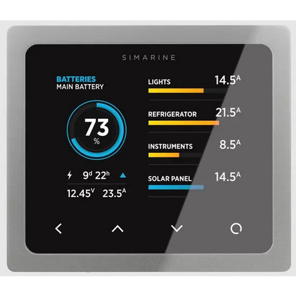 Simarine PICO Battery Monitor Bluetooth Touchscreen WiFi - Argento / Montaggio a pannello