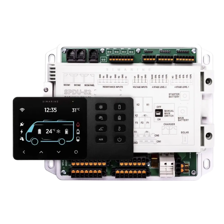 Simarine VIA - Caravan Control Set - Display con bottoni e PDU Power Distrinution Unit