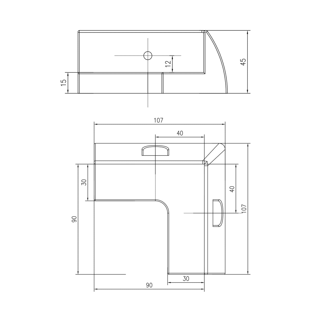 Supporto angolare per pannello solare in plastica ASA bianco 10,7 cm per camper, caravan e barche