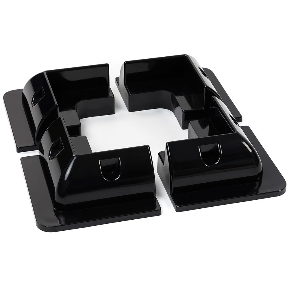 Angolari spoiler per pannello solare in plastica ASA nera HXE/S per camper (4 pz)