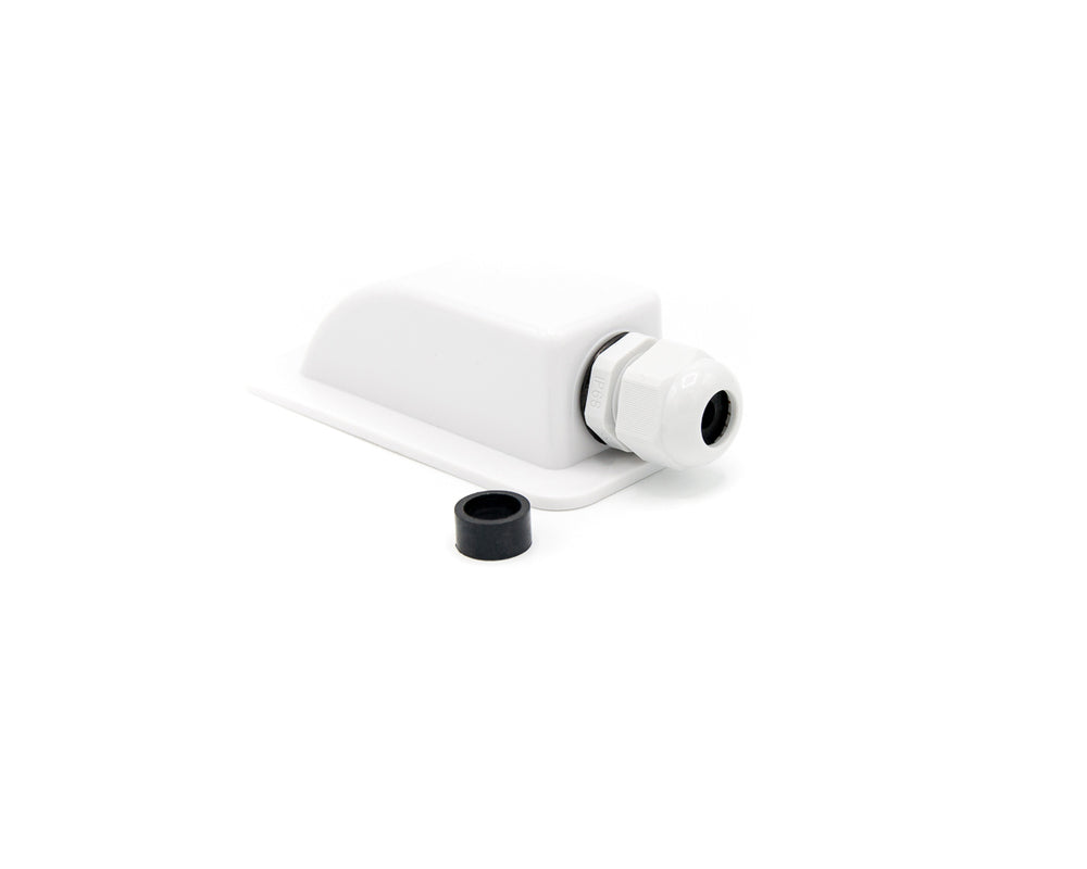 Passacavo da tetto in ASA bianco a un ingresso DX1/W con pressacavo PG per camper