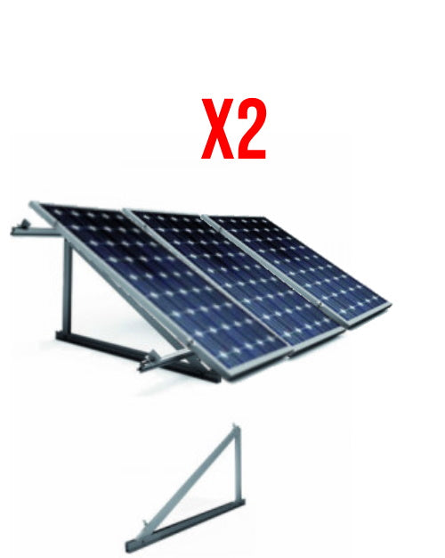 Kit de fixation pour 6 panneaux solaires verticaux 2x3 sur sol plat pour 6 modules photovoltaïques