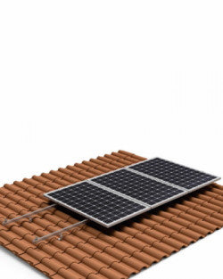 Bevestigingsset voor 1 verticaal zonnepaneel op schuin dak