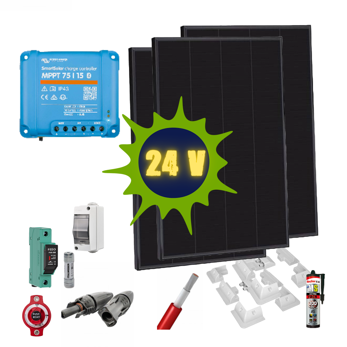 300W voll solar kit für 24V batterie